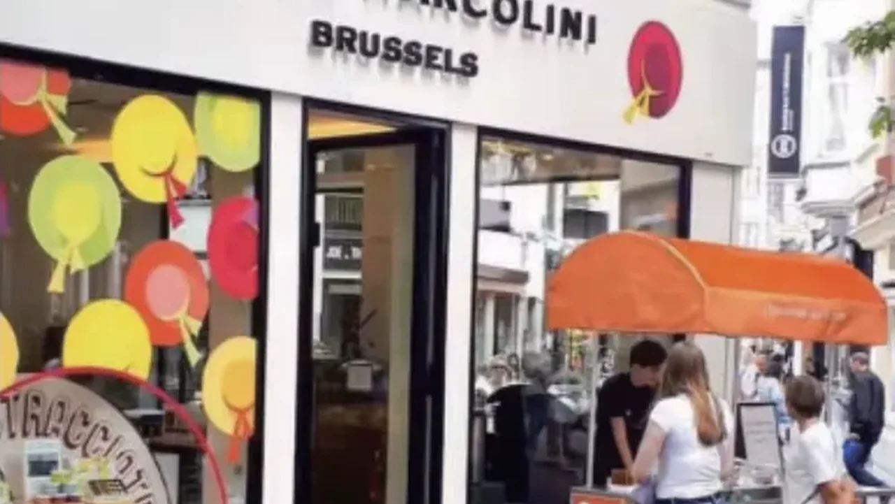 Ice cream shop front during evening trading hours